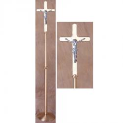  Combination Finish Bronze Floor Processional Crucifix: 2384 Style - 90\" Ht 