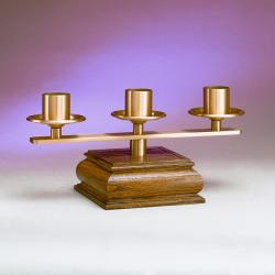  3, 5, 7 Lite Wood/Satin Finish Bronze Altar Candelabra: 2828 Style 