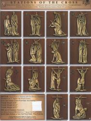  Combination Satin & Statuary Bronze Stations/Way of the Cross On Cross: 6610 Style - 8\", 12\", 21\" Ht 