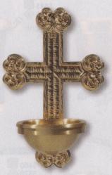  High Polish Finish Bronze Holy Water Font: 9725 Style - 3\" Bowl 