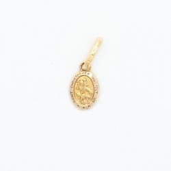  10k Gold Tiny Oval Saint Christopher Medal 