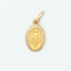  10k Gold Small Oval Miraculous Medal (English) 