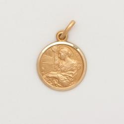  10k Gold Small Round Saint Cecilia Medal 