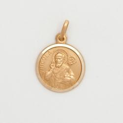  10k Gold Small Round Saint Nicholas Medal 