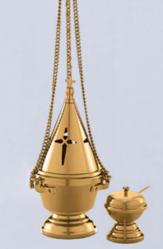  Censer And Incense Boat With Spoon | Bronze Or Brass | Round Base 