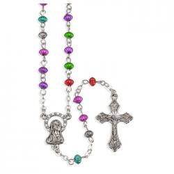  RIDGED MULTICOLORED BEAD ROSARY (2 PC) 