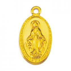  .625\" ALUMINUM GOLD PLATED MIRACULOUS MEDAL (100 PC) 