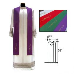  \"Chi Rho\" Overlay Stole - Primavera Fabric - 100% Poly 