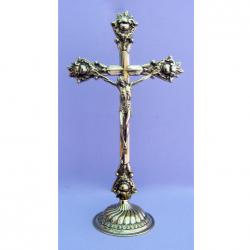  Standing Crucifix in Shiny Brass, 14.5\" 