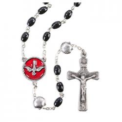  BLACK OVAL PEARLIZED HOLY SPIRIT BEADED RCIA ROSARY 