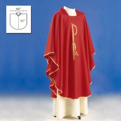  \"Chi Rho\" Chasuble - Embroidered - Primavera Fabric - 100% Poly 