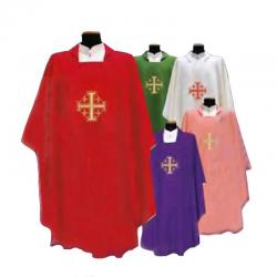  \"Jerusalem Cross\" Chasuble - Primavera Fabric - 100% Poly 