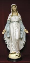  Our Lady of Grace Statue in Alabaster w/Wood Base, 36\"\"H 