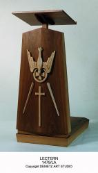  Ambo/Pulpit/Lectern w/Dove & Rays In Wood 