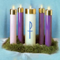  Emitte Advent Candela Set - 12\" x 2\" dia - 3 Blue 1 Pink Without Christ Candle 