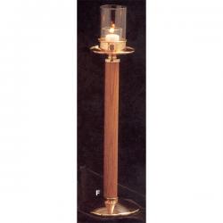  Acolyte Candlestick | 19\" | Bronze Or Brass & Oak | 15 Hour Votive 