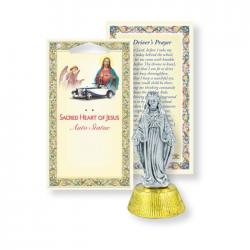  SACRED HEART OF JESUS AUTO STATUE WITH PRAYER CARD (2 PC) 