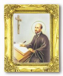  ST. IGNATIUS ANTIQUE GOLD FRAME 