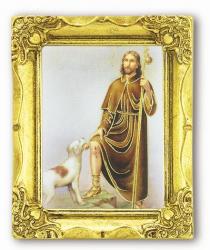  ST. ROCCO ANTIQUE GOLD FRAME 