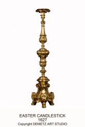  Paschal Candlestick - Baroque Style w/Gold Leaf In Wood 