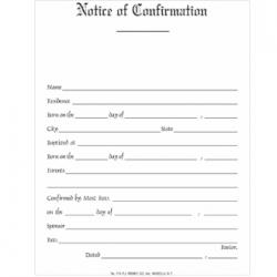  Notice of Confirmation - Simple Form (pad/50) 