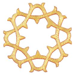  Gold Metallic Applique Symbol/Emblem - Crown/Thorns Design - 6\" x 6\" 