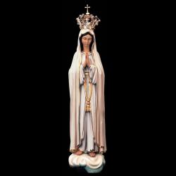  Our Lady of Fatima Statue With Crown in Linden Wood, 10\" - 16\"H 