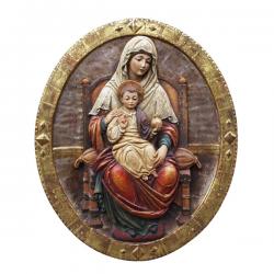  Madonna w/Child Medallion/Plaque in Linden Wood 