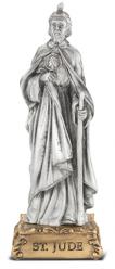  ST. JUDE PEWTER STATUE ON BASE 