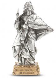  ST. JAMES THE GREATER PEWTER STATUE ON BASE 