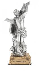  ST. SEBASTIAN PEWTER STATUE ON BASE 