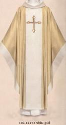  Concelebrant Chasuble - Washington 2015 Series - Papal Set - Plain Neck or Cowl - 100% Silk 