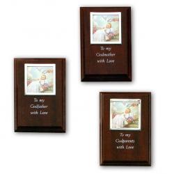  Walnut \"Godparents\", Godmother & Godfather Plaque 