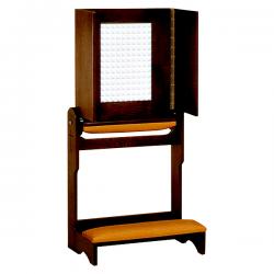  Confessional Prie-Dieu - Wood Armrest - Padded Kneeler - 30\" W 