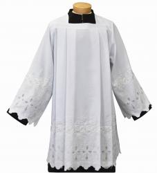  White Wash & Wear Surplice - Square Neck - Easy Care Polyester 