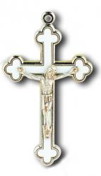  WHITE CLOVERLEAF CRUCIFIX 