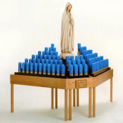  Votive Candle Light Stand - Oak Wood Statue Area- 104 Lite 