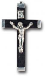  2.5\" BLACK WOOD METAL BOUND CRUCIFIX (25 PC) 