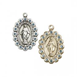  Miraculous Neck Medal/Pendant Only w/Aqua Stones for March 