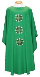  Embroidered Dalmatic - Triple Cross Design - Front Only - Poly/Linen Weave 