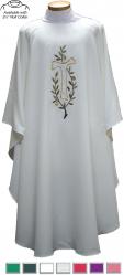  Easy Care Embroidered Dalmatic - Tau Cross Design - Front Only - 100% Poly 