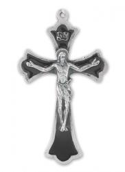  BLACK ENAMELED ROSARY CRUCIFIX (25 PC) 