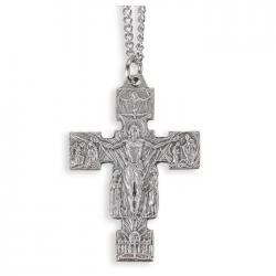  2\" CHRIST RISEN ANTIQUED SILVER CRUCIFIX 