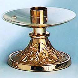  Altar Candlestick | 4-1/2\" | Brass Or Bronze | Round Base & Column 