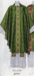  Chasuble - Pax 6136 Series - Plain Neck - \"Pax\" Damask Fabric 