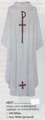  \"Chi Rho\" Chasuble - Washable - Ample Cut - 100% Poly 