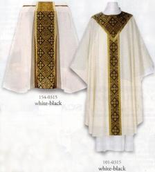  Chasuble - Saxony 0315 Series - Plain Neck - Europa Fabric - Featherweight Cool-Wool 