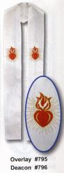  Overlay/Deacon Stole - Sacred Heart - Fortrel Polyester 