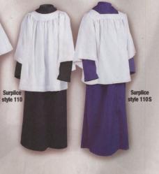  Altar Server - Square Neck Surplice - 65% Poly/35% Cotton 