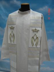  Marian Deacon Stole - Emdroidered - Linea Style Fabric - 95% Wool/5% Gold Thread 